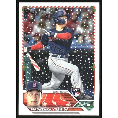 2023 Topps Holiday Photo Variations #H8 Masataka Yoshida{#candy cane bat, no lights